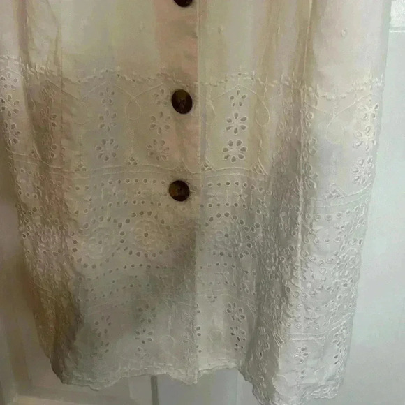 Gap Button-Front Lace Midi Dress - Size 00 - White - Picture 6 of 6
